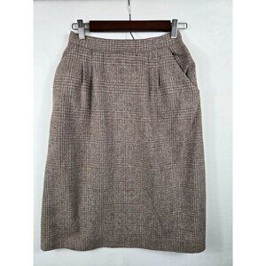 Vintage Romanian Tweed Skirt With Pockets Academia Small
